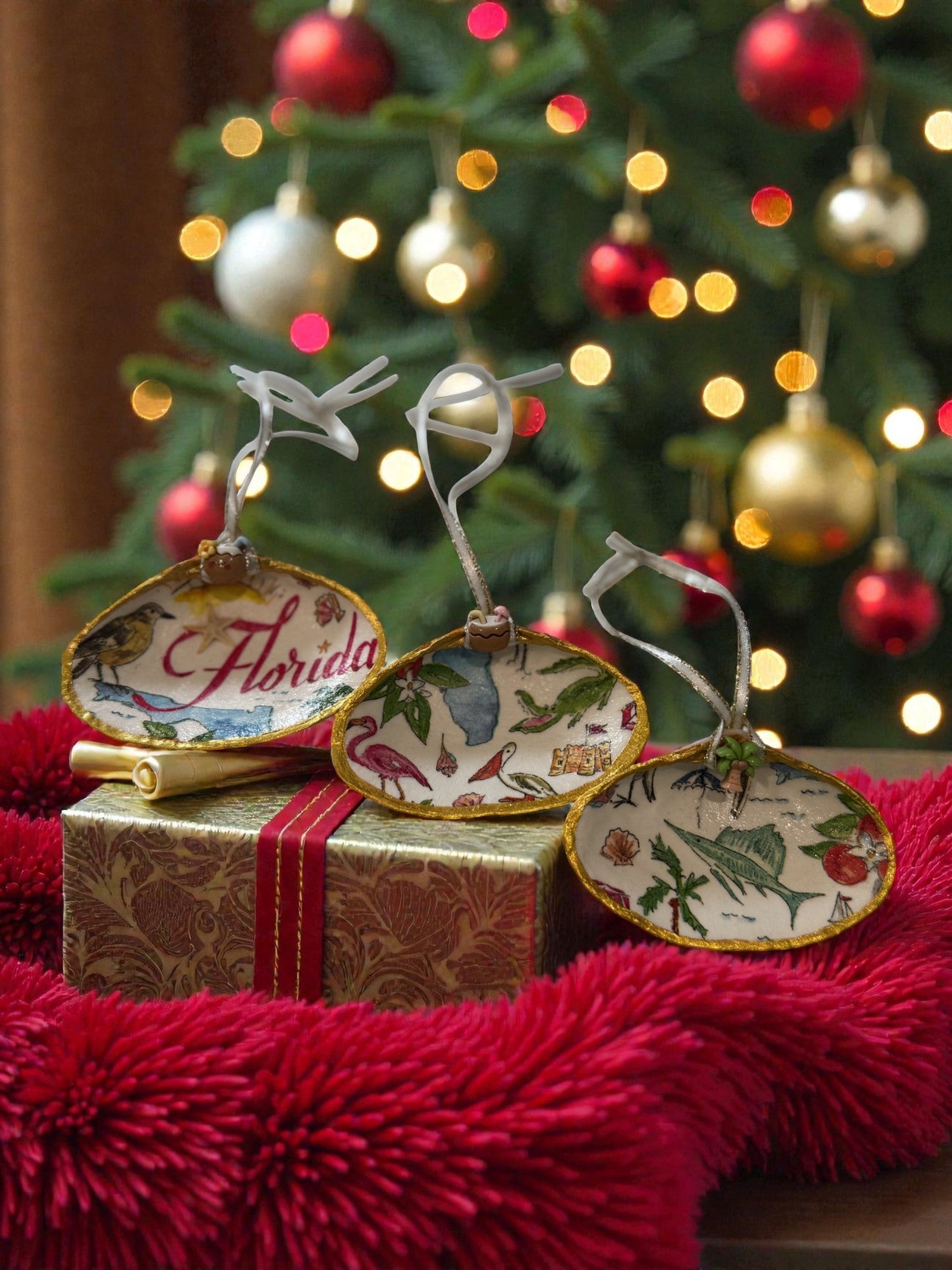 Christmas Shell Ornaments