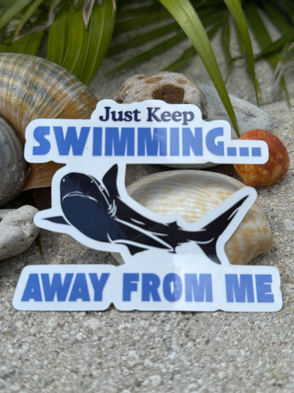 Fun & Playful Shark Bumper Stickers – Ocean Lovers, Car Decals, Laptop Stickers 3" inch