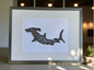 Large Hammerhead Shark – Fossilized Shark Teeth Wall Art (13” x 17”)