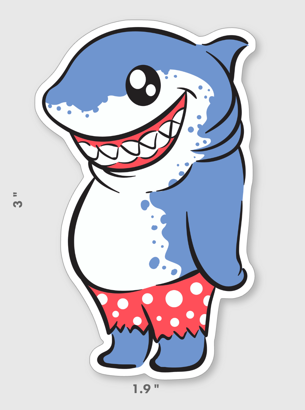 Fun & Playful Shark Bumper Stickers – Ocean Lovers, Car Decals, Laptop Stickers 3" inch