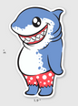 Fun & Playful Shark Bumper Stickers – Ocean Lovers, Car Decals, Laptop Stickers 3" inch