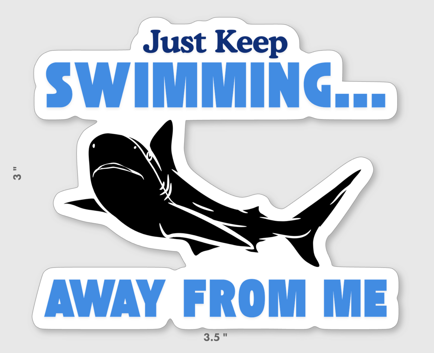 Fun & Playful Shark Bumper Stickers – Ocean Lovers, Car Decals, Laptop Stickers 3" inch